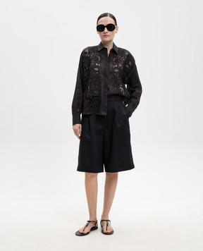 Max Mara CALI black shirt with embroidered frame MSTCALI