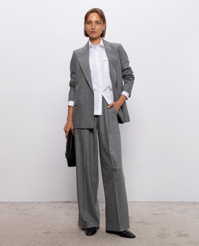 Peserico Gray wool jacket with monil chain A01637Z03358