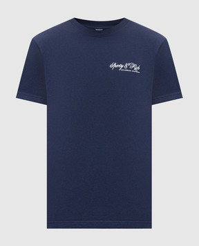 Sporty & Rich Blue t-shirt with logo print TO04365264BL106