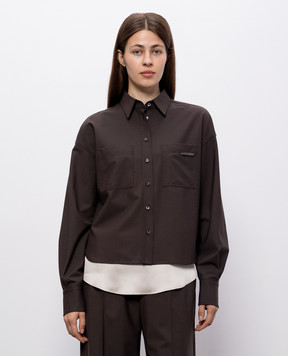 Brunello Cucinelli Brown shirt with wool MPW07NB206