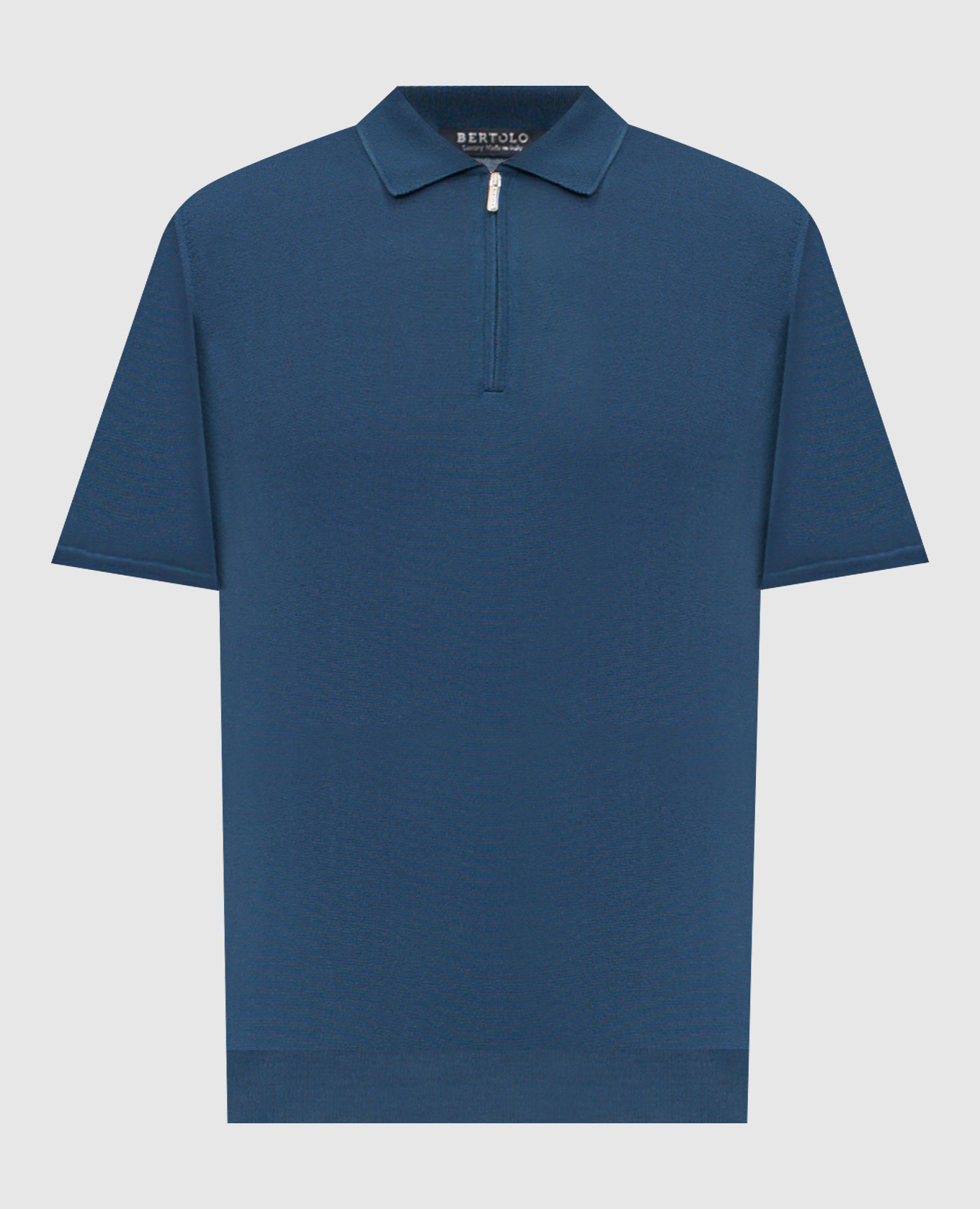 

Blue silk polo shirt Bertolo Cashmere