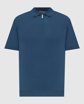 Bertolo Cashmere Blue silk polo shirt 9002700000265860