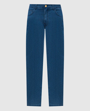 Stefano Ricci Blue jeans with branded patch MFT61B1180TR104L