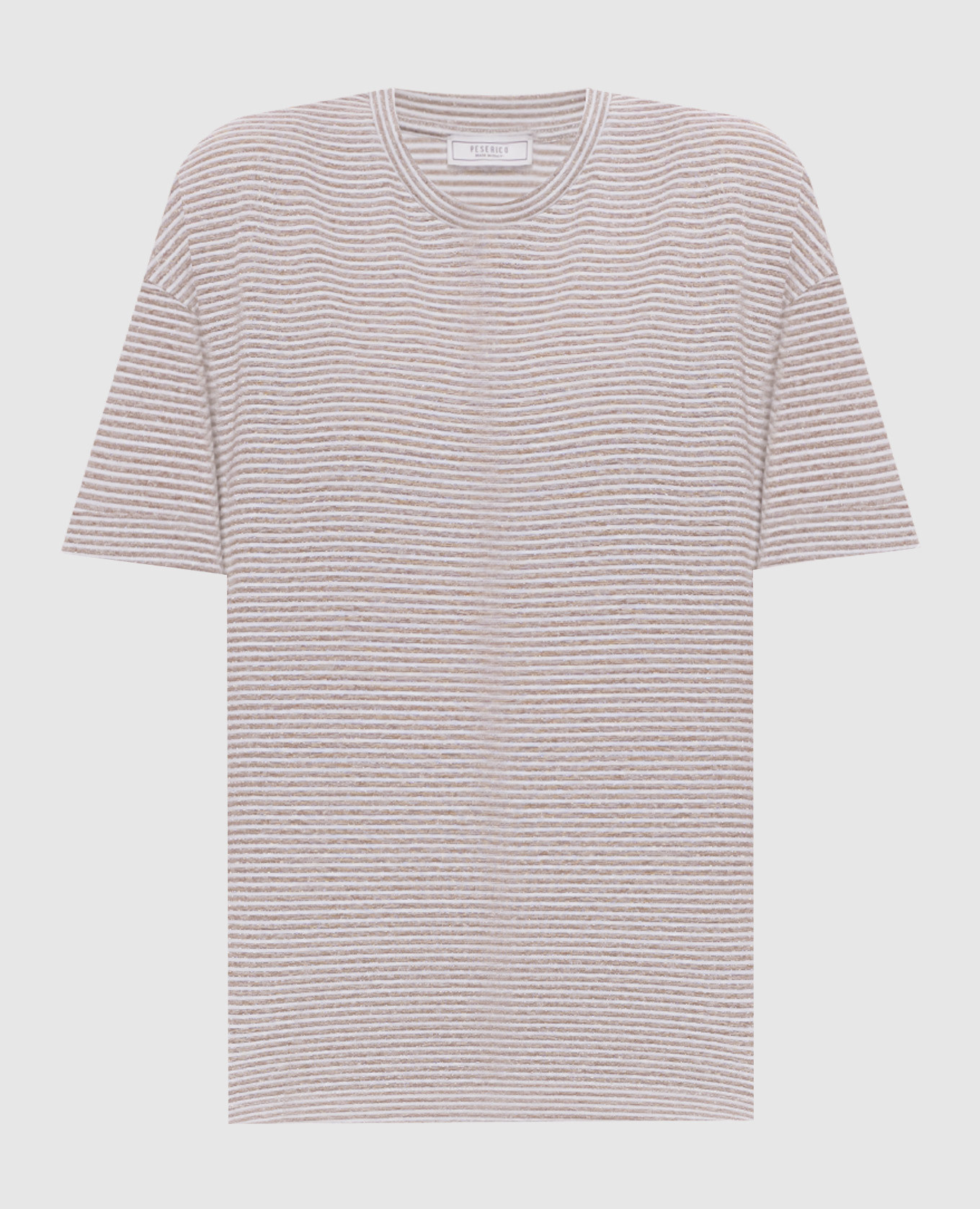 Beige striped linen T-shirt Peserico