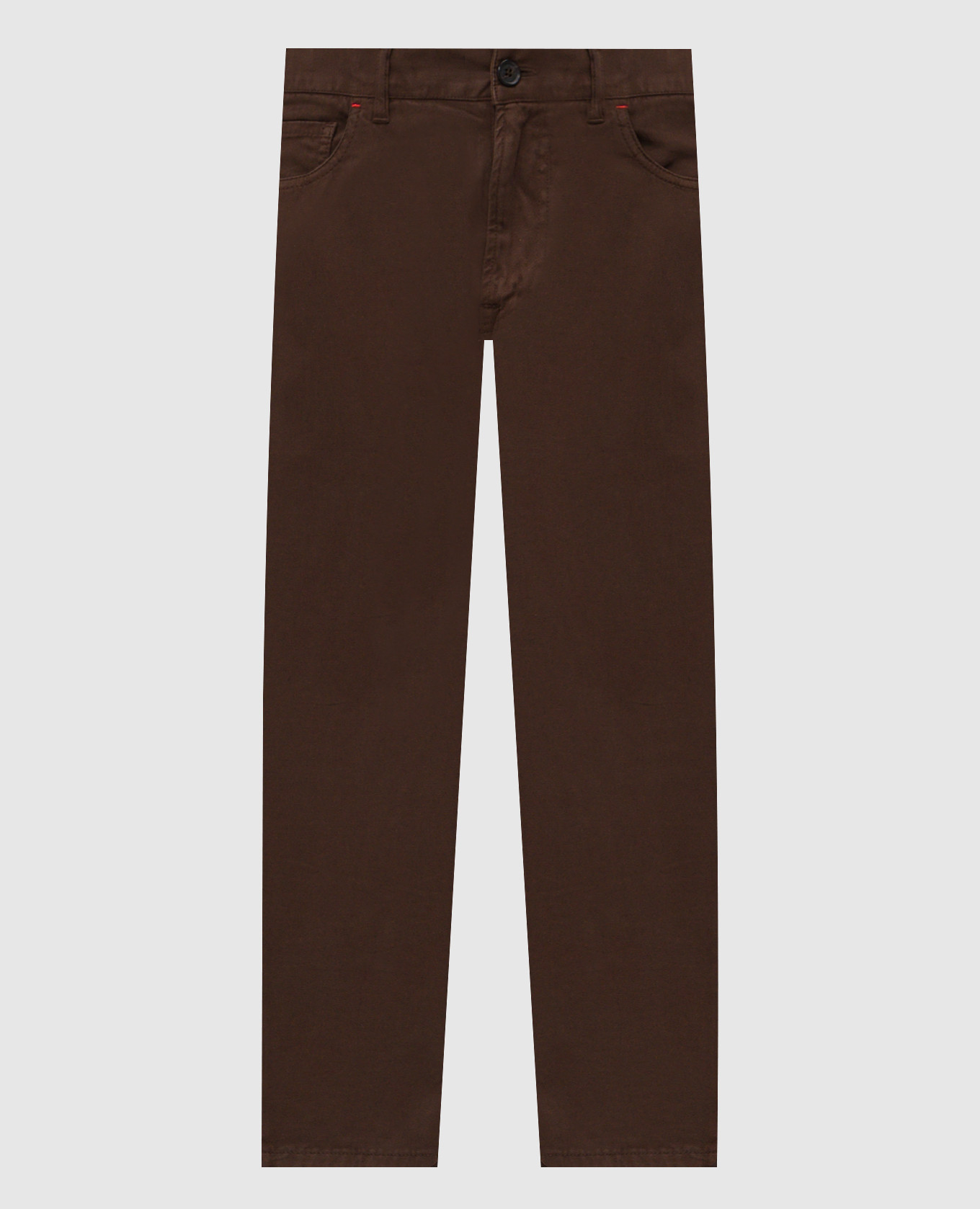 Brown pants with logo patch