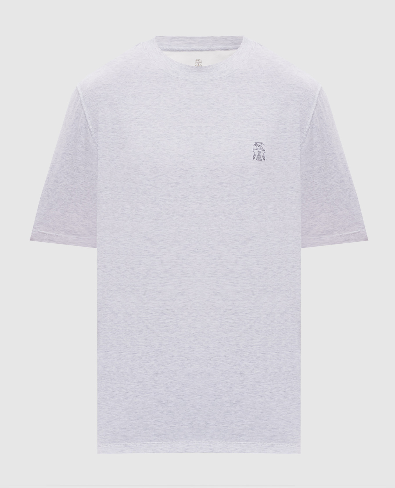 Grey melange T-shirt with logo print