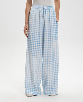 Ermanno Scervino Blue checked pants D482P355QYG