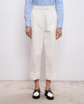 Thom Browne Ivory trousers with lapels FTC444UF0345