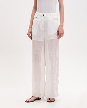 Masnada White framed pants 8053