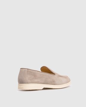 Doucal's Grey suede loafers with logo DD8893JOANUY229