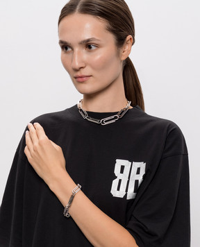 Off-White Silver Paperclip Necklace OWOB148S26MET001