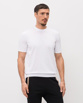Bertolo Cashmere White t-shirt with edging 902204002056