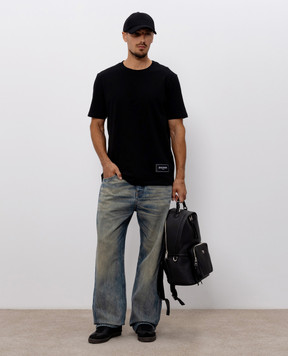 Balmain Set of black T-shirts with logo patch HH1EG000BD61