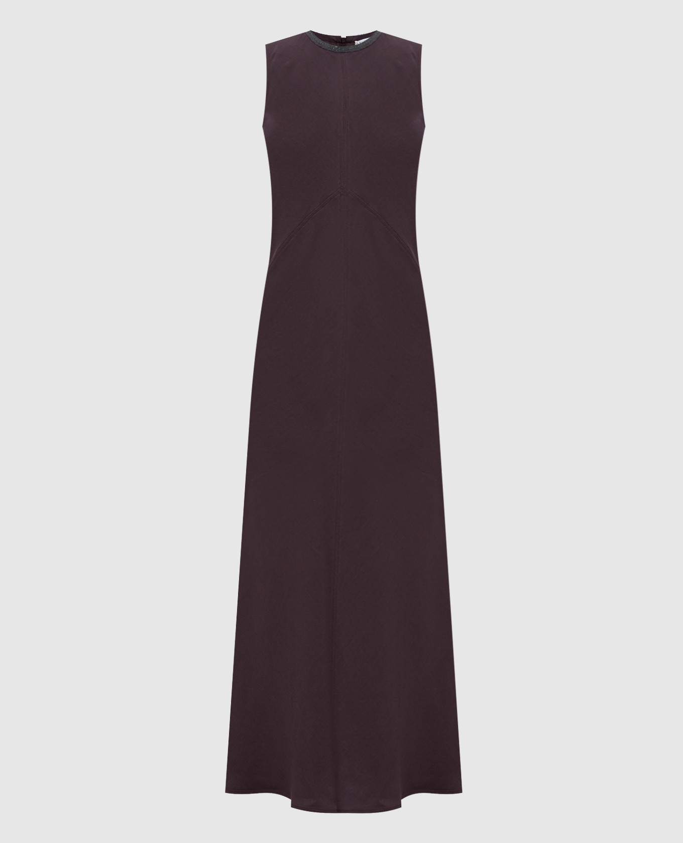 Burgundy midi dress with linen