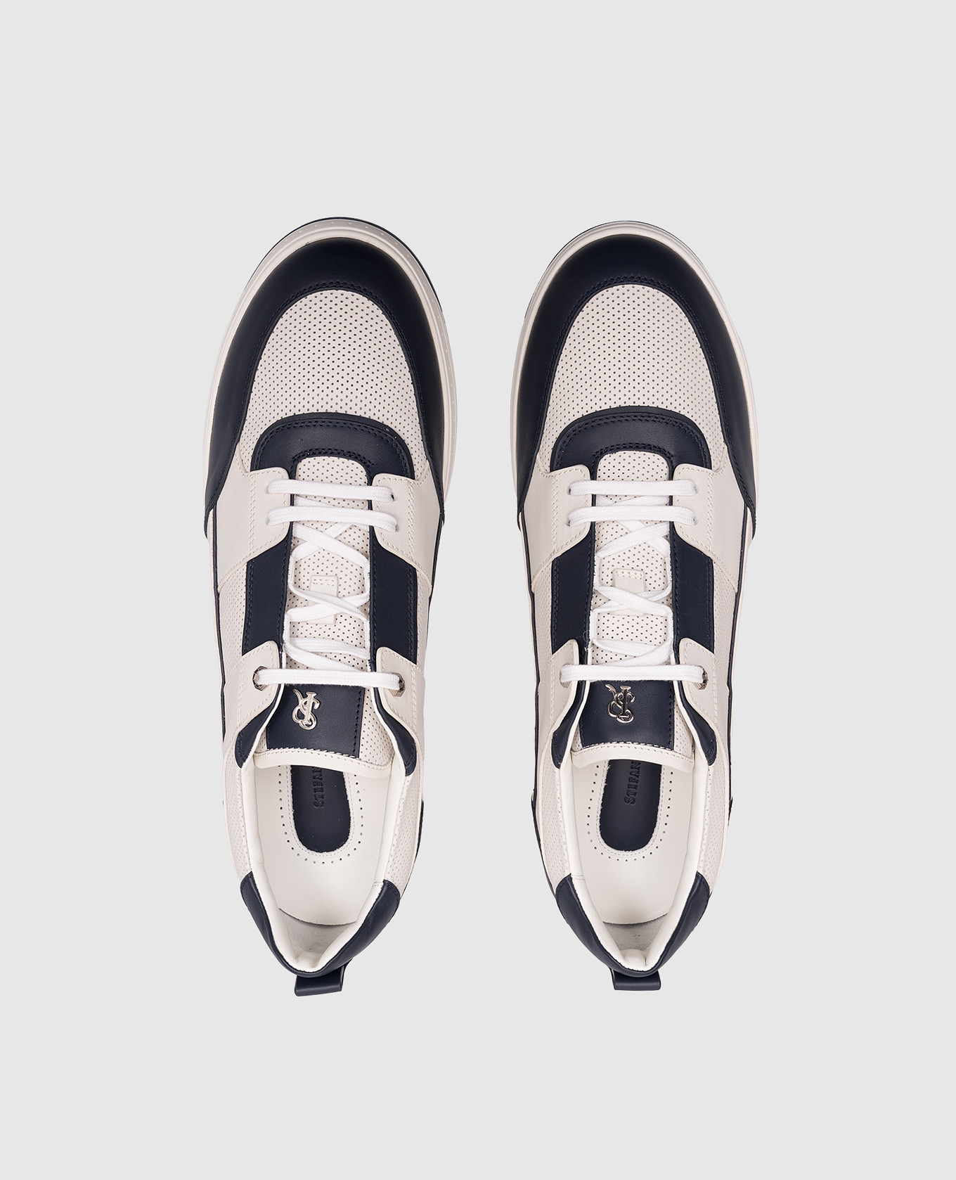 White leather sneakers with monogram Stefano Ricci 4