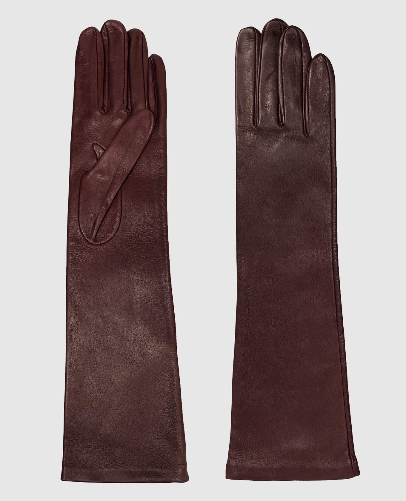 

Burgundy leather long gloves Babe Pay Pls
