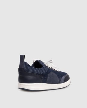 Stefano Ricci Blue combination sneakers with monogram UZ34E6674TWYSDP