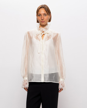 Twinset Ivory blouse with lace 262AT2232