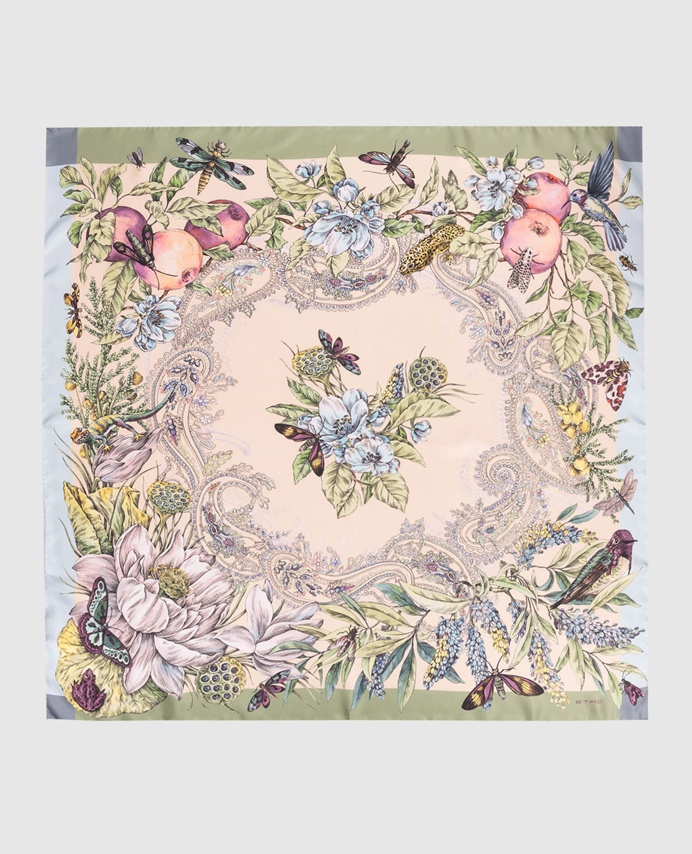 

Floral print silk scarf Etro, Pink