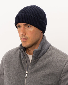 Doriani Cashmere Blue cashmere hat 142B10