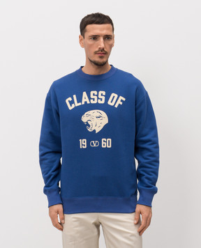 Valentino Blue sweatshirt with print 8V3MF29NBAU