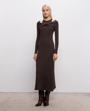 Twinset Ribbed dress with layering effect 262LI3ECC