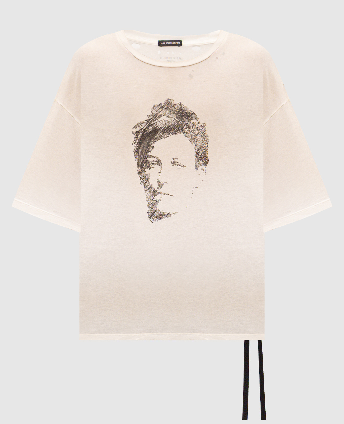 Lu Relax Fit T-shirt in ivory with a vintage effect Ann Demeulemeester