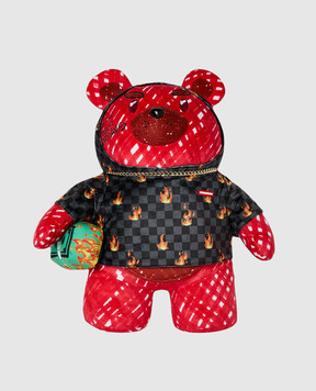 Sprayground Children's red backpack DIABLO SCRIBBLE FIRE MONEYBEAR in the shape of a bear 910B8696NSZ