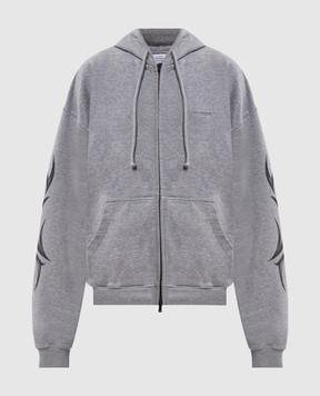 Vetements Grey melange sports jacket with print MH27ZU151G
