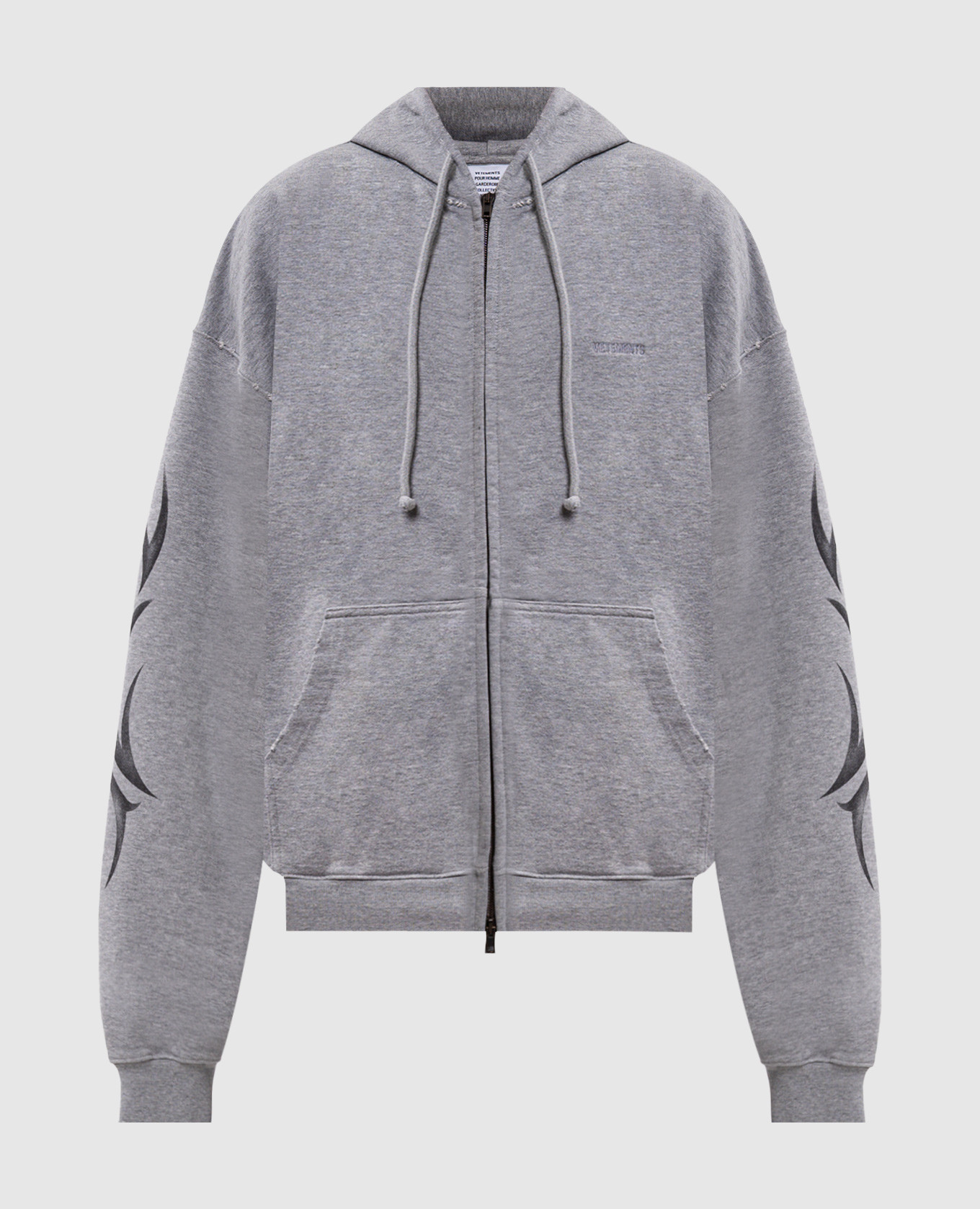 Grey melange sports jacket with print