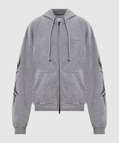 Grey melange sports jacket with print
