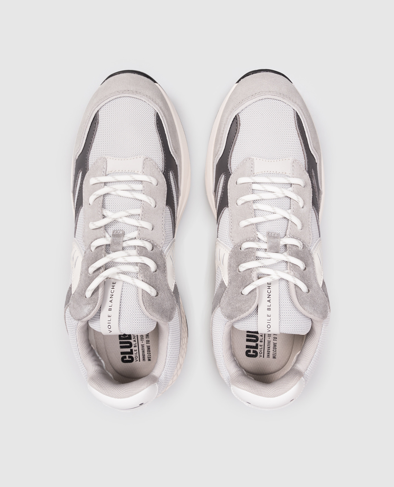 Gray combination sneakers CLUB22 Voile Blanche 4