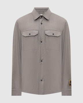 Cashmere&Whiskey Gray wool and cashmere shirt 07687R0776
