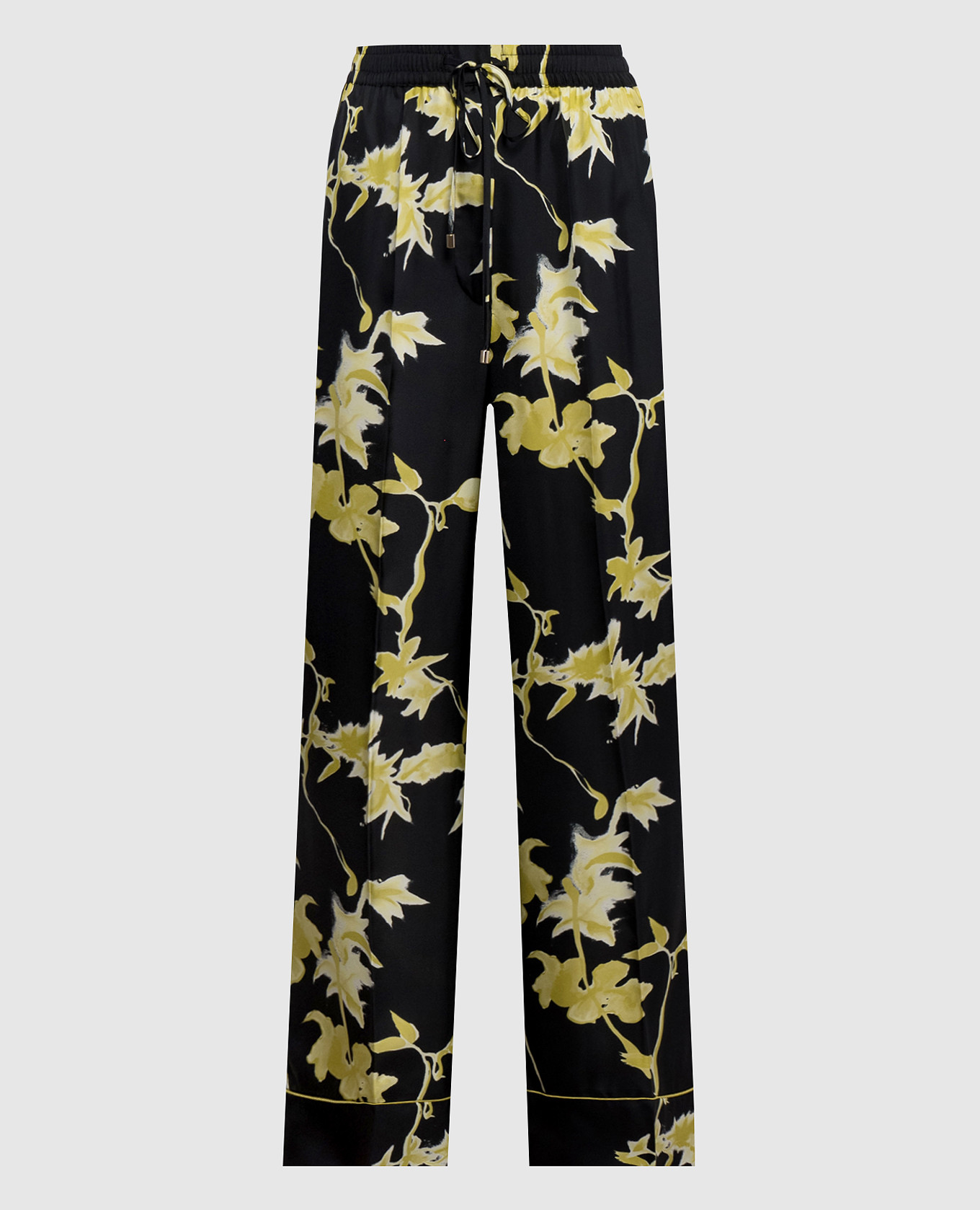 PIOGGIA schwarze Seidenpyjamahose