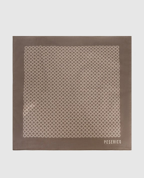 Peserico Brown printed pachet scarf R71022C0CC803