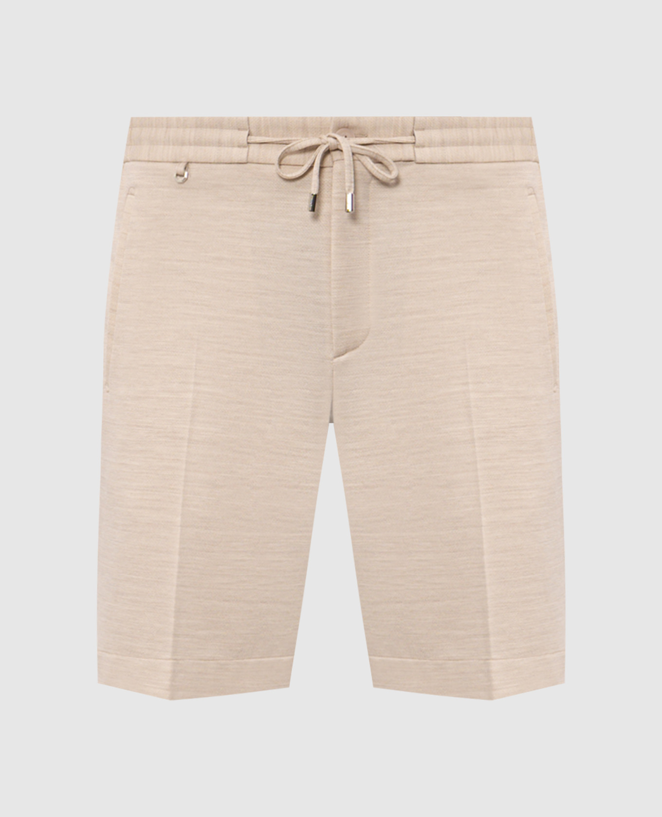 Beige wool and silk shorts