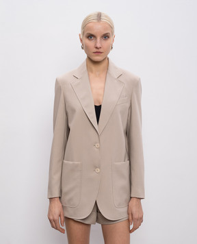Max Mara Beige AFFARI wool and silk jacket MXMAFFARI
