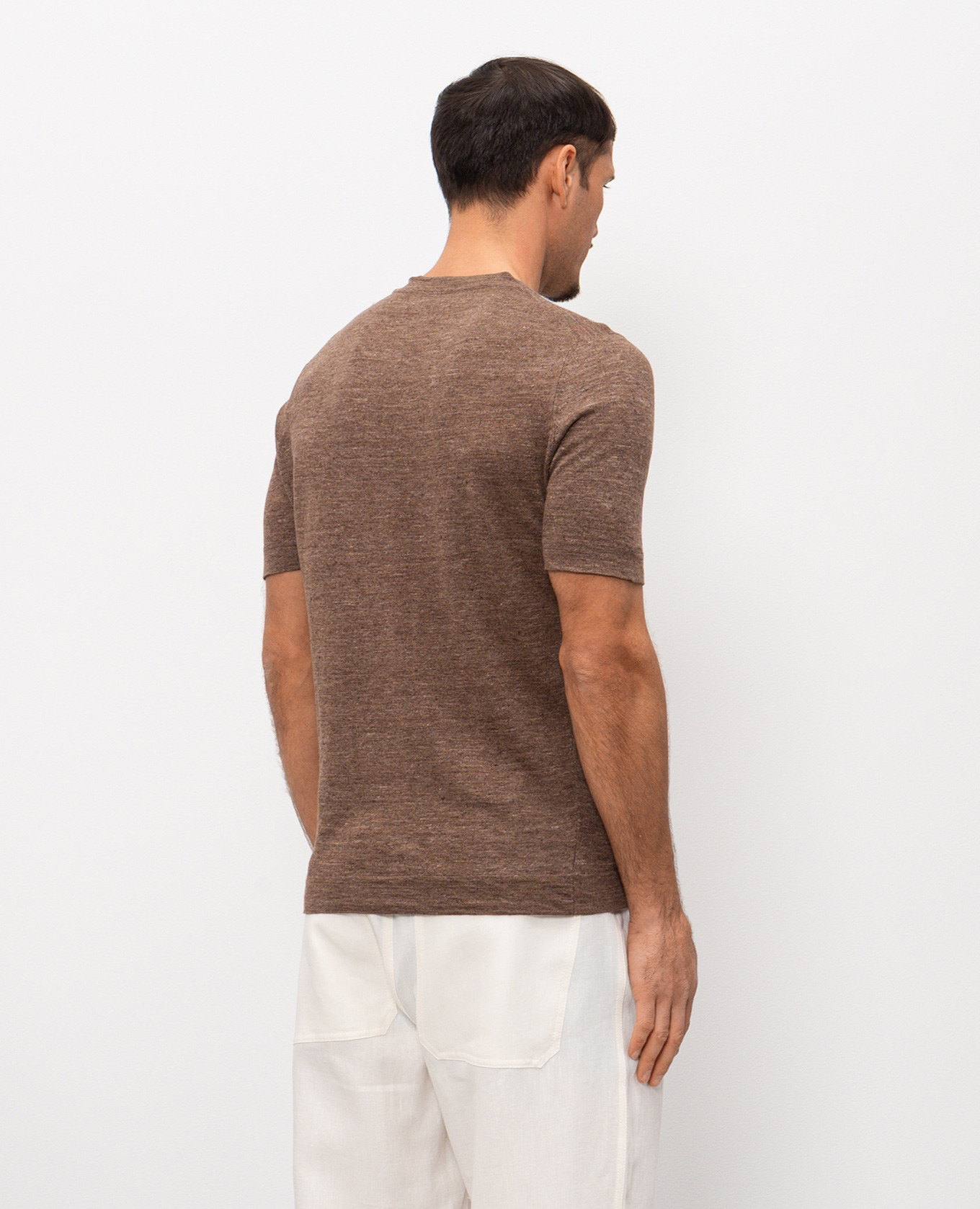 Brown linen t-shirt Brunello Cucinelli 4