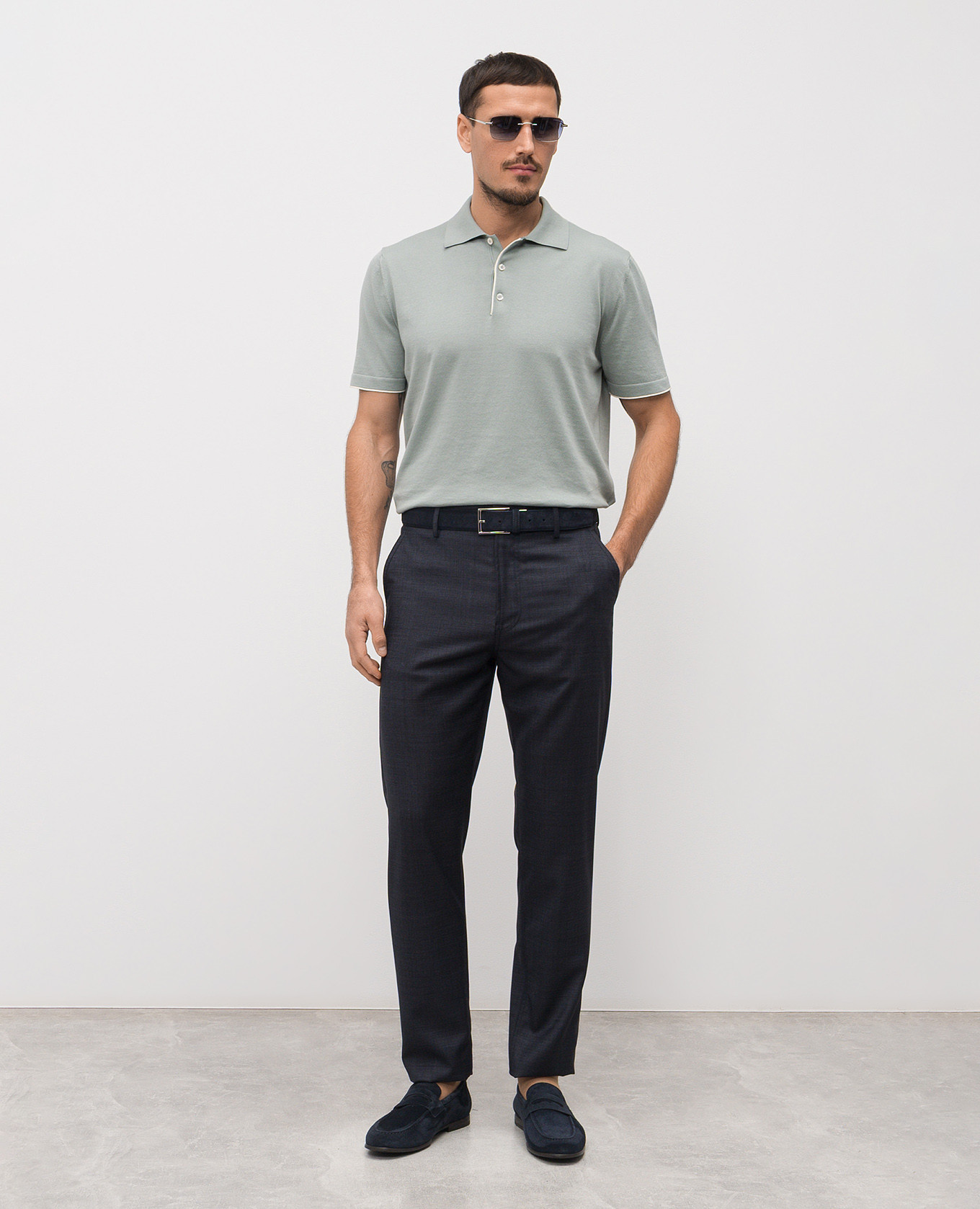 Blue wool pants Canali 2