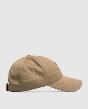 Saint Laurent Beige Varsity cap with patch 8168713YR57w