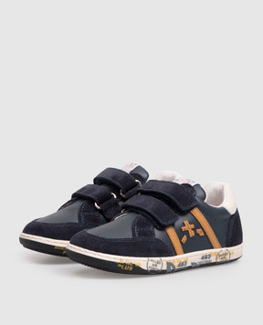 Premiata Children's blue leather sneakers 323495051826