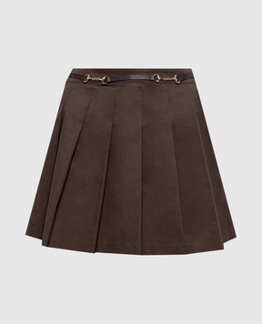 Sporty & Rich Brown pleated skirt Anais SK03283000BR03