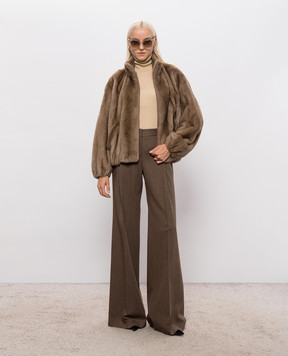 Rindi Brown mink fur coat 052VS026