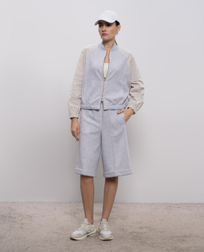 Peserico Grey Bermuda shorts with lapels A04118J007449