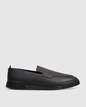 Stefano Ricci Black leather slip-ons UG50G2390MR