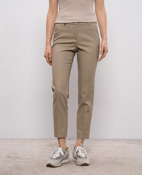 Peserico Khaki pants with patch M04716J001953