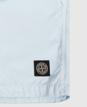 Stone Island Kids' blue swim shorts with logo patch L1S16B100003S004628