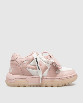 Off-White Pink OOO Chunky leather sneakers OF05743655