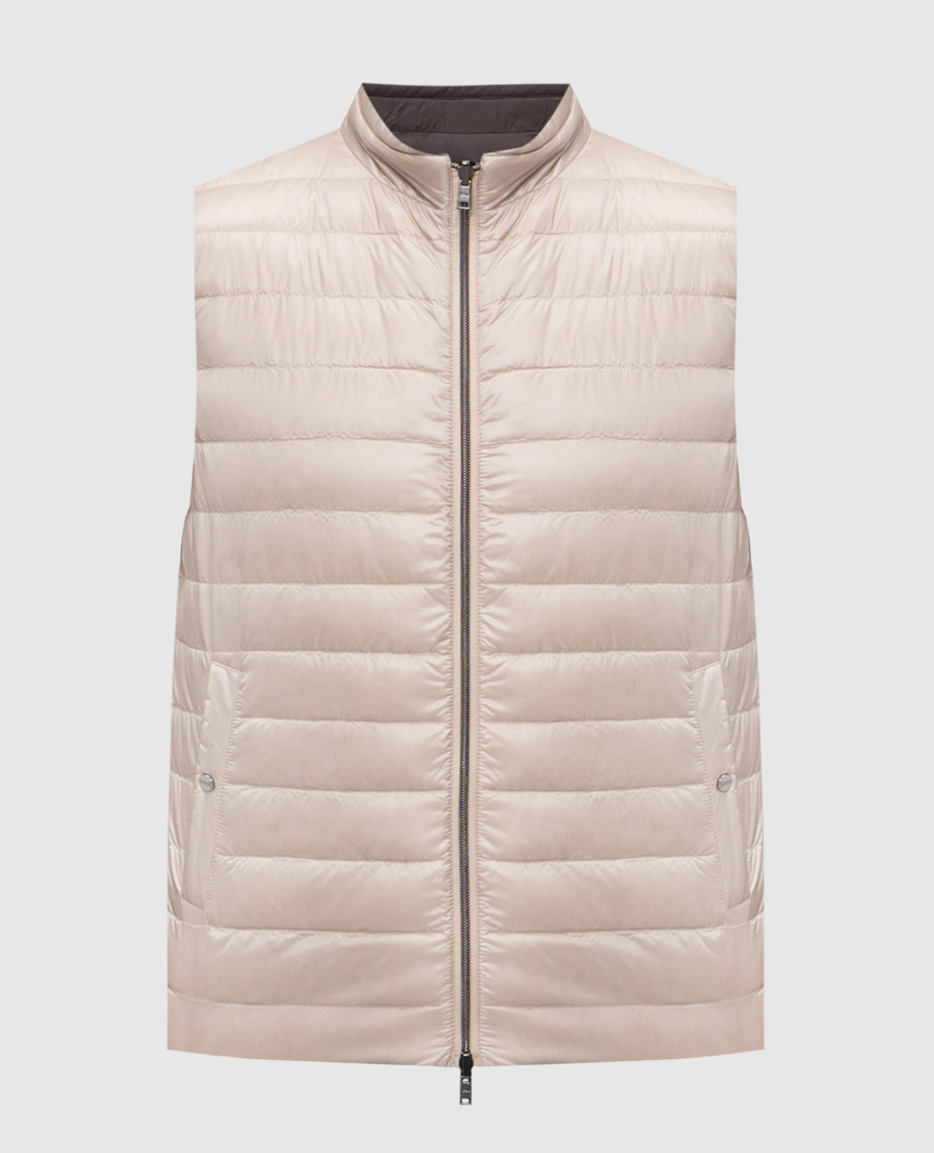 Beige reversible down vest