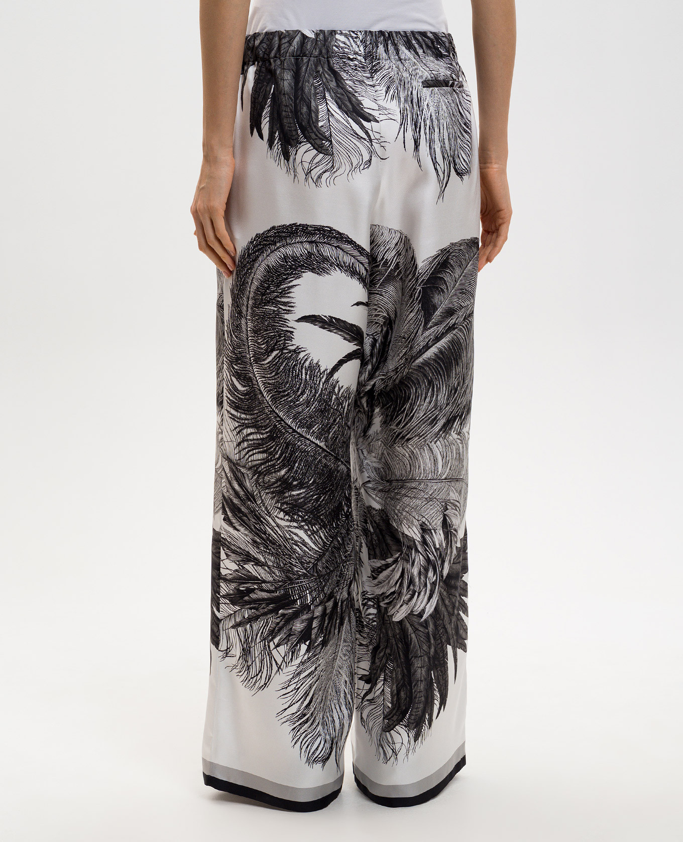 White printed silk pants The Attico 4